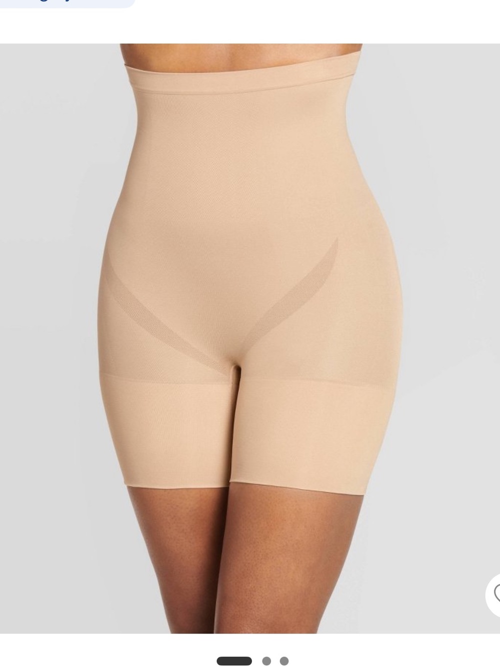 Jockey NWOT Smoothing High-Waist Mid-Thigh Shorts Tummy Control Shapewear Beige